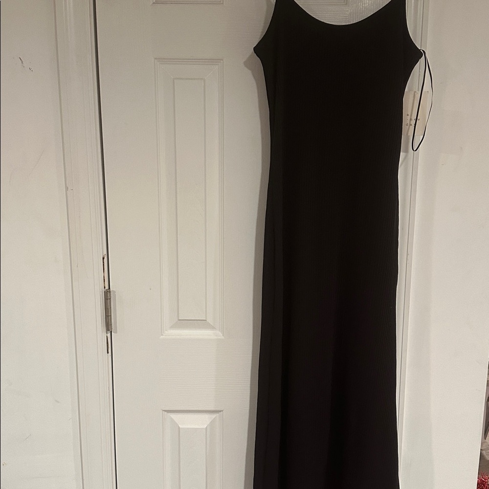 A New Day Black Ribbed Sleeveless Dress
